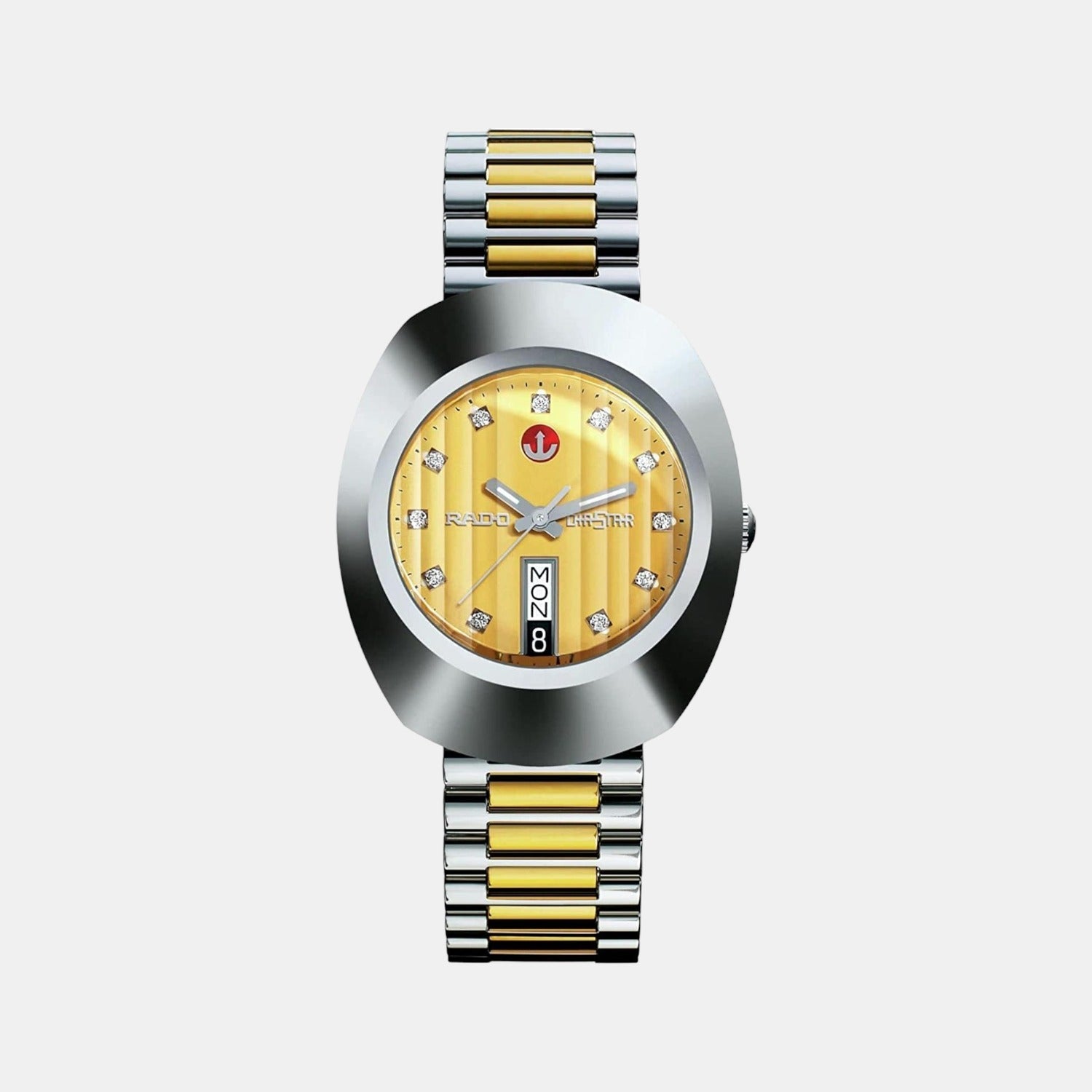 Diastar Men Quartz Gold Dial Analog Stainless Steel Watch R12408633