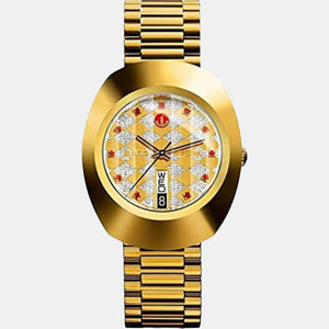 Diastar Men Automatic Gold Dial Analog Stainless Steel Watch R12413073
