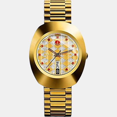 Diastar Men Automatic Gold Dial Analog Stainless Steel Watch R12413073
