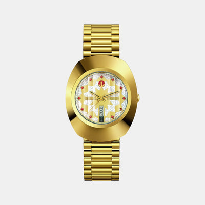 Diastar Men Automatic Gold Dial Analog Stainless Steel Watch R12413073