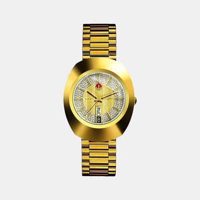 Diastar Men Automatic Gold Dial Analog Stainless Steel Watch R12413243
