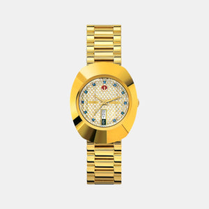 Diastar Men Automatic Gold Dial Analog Stainless Steel Watch R12413314