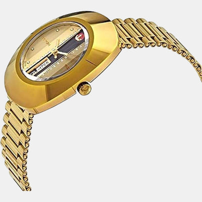 Diastar Men Automatic Gold Dial Analog Stainless Steel Watch R12413343
