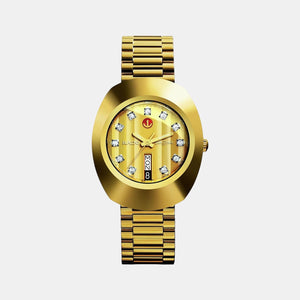 Diastar Men Automatic Gold Dial Analog Stainless Steel Watch R12413493