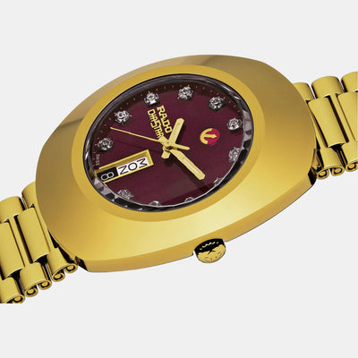 Diastar Men Automatic Purple Dial Analog Stainless Steel Watch R12413573