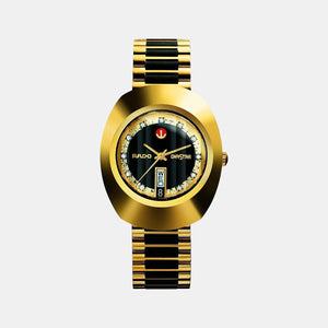 Diastar Men Automatic Black Dial Analog-Digital Stainless Steel Watch R12413584