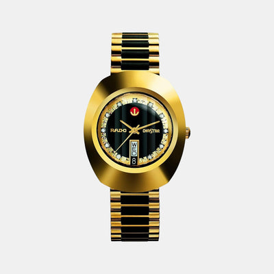 Diastar Men Automatic Black Dial Analog-Digital Stainless Steel Watch R12413584