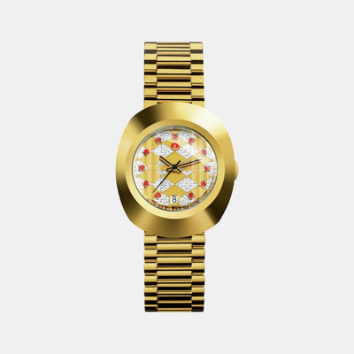 Diastar Women Automatic Gold Dial Analog Stainless Steel Watch R12416193