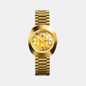 DiaStar Original Women Automatic Gold Dial Analog Stainless Steel Watch R12416633