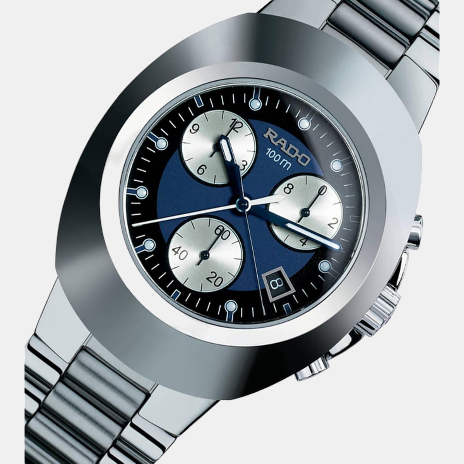 Diastar Men Quartz Blue Dial Chronograph Stainless Steel Watch R12638173