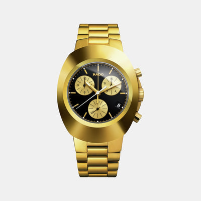 Diastar Men Quartz Black Dial Chronograph Stainless Steel Watch R12949153