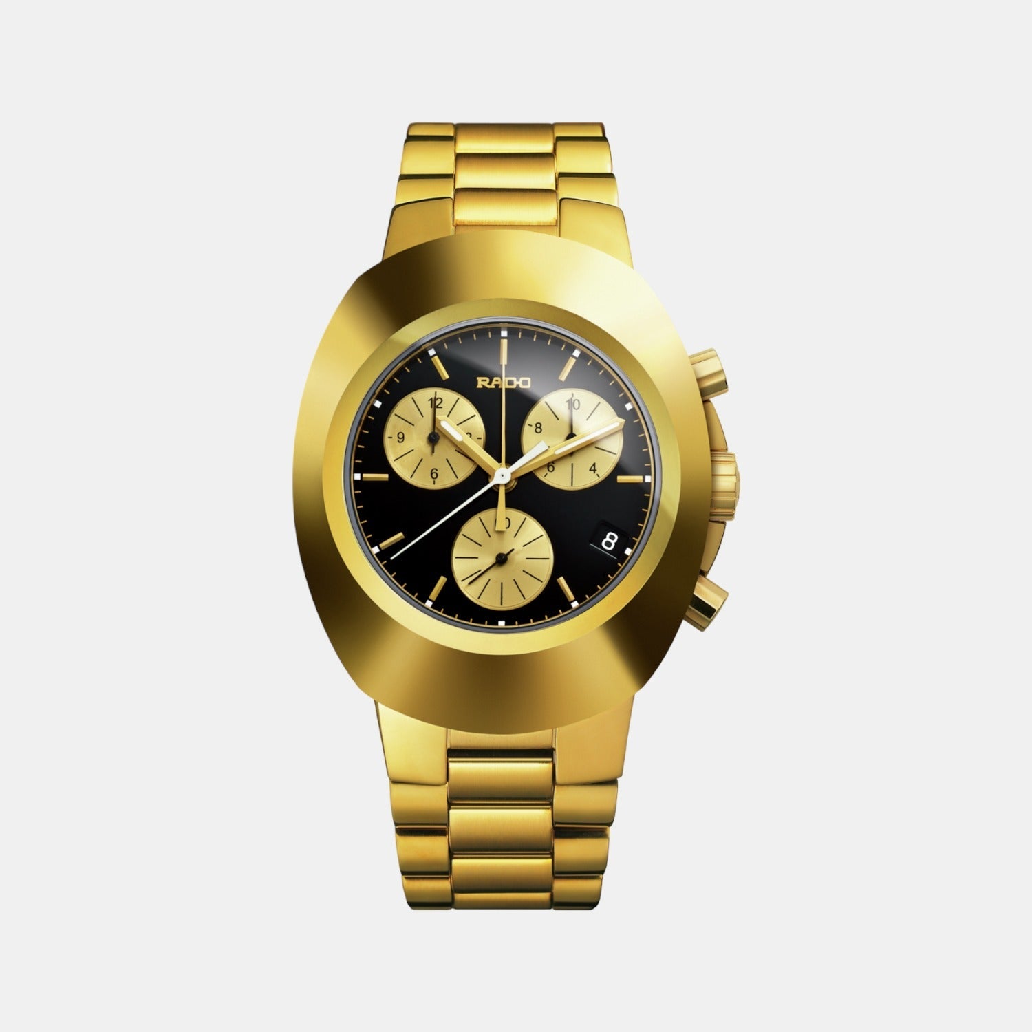 Diastar Men Quartz Black Dial Chronograph Stainless Steel Watch R12949153