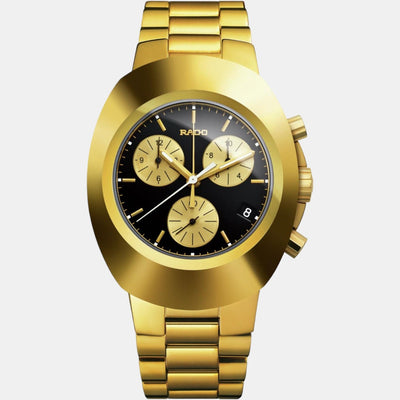 Diastar Men Quartz Black Dial Chronograph Stainless Steel Watch R12949153