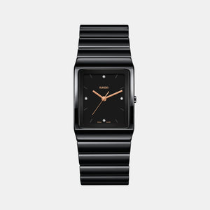 Ceramica Men Quartz Black Dial Analog Stainless Steel Watch R21700722