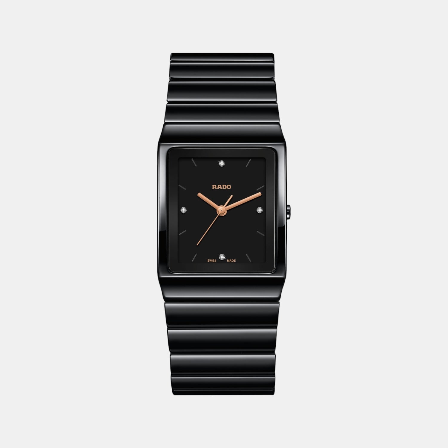 Ceramica Men Quartz Black Dial Analog Stainless Steel Watch R21700722