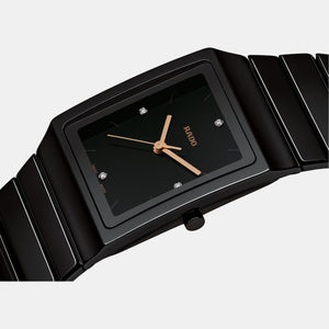 Ceramica Men Quartz Black Dial Analog Stainless Steel Watch R21700722