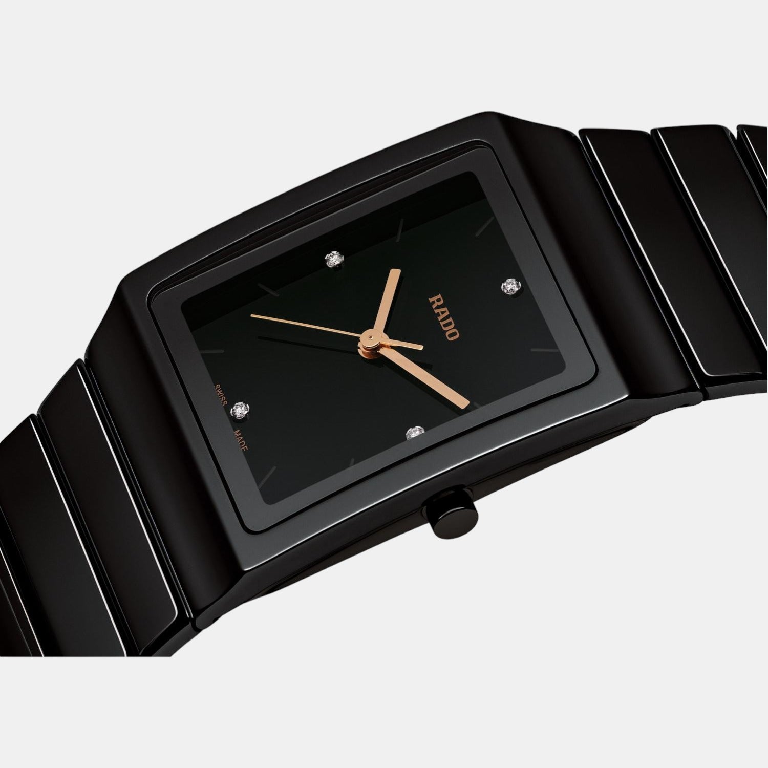 Ceramica Men Quartz Black Dial Analog Stainless Steel Watch R21700722