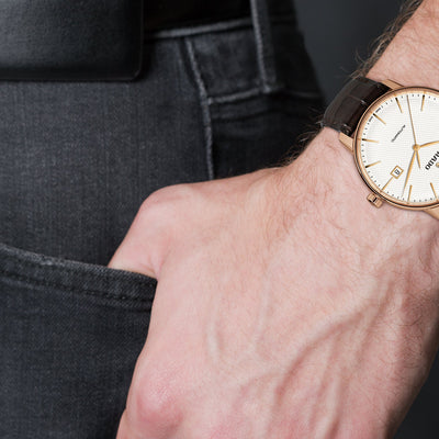 Coupole Men Automatic White Dial Analog Leather Watch R22877025