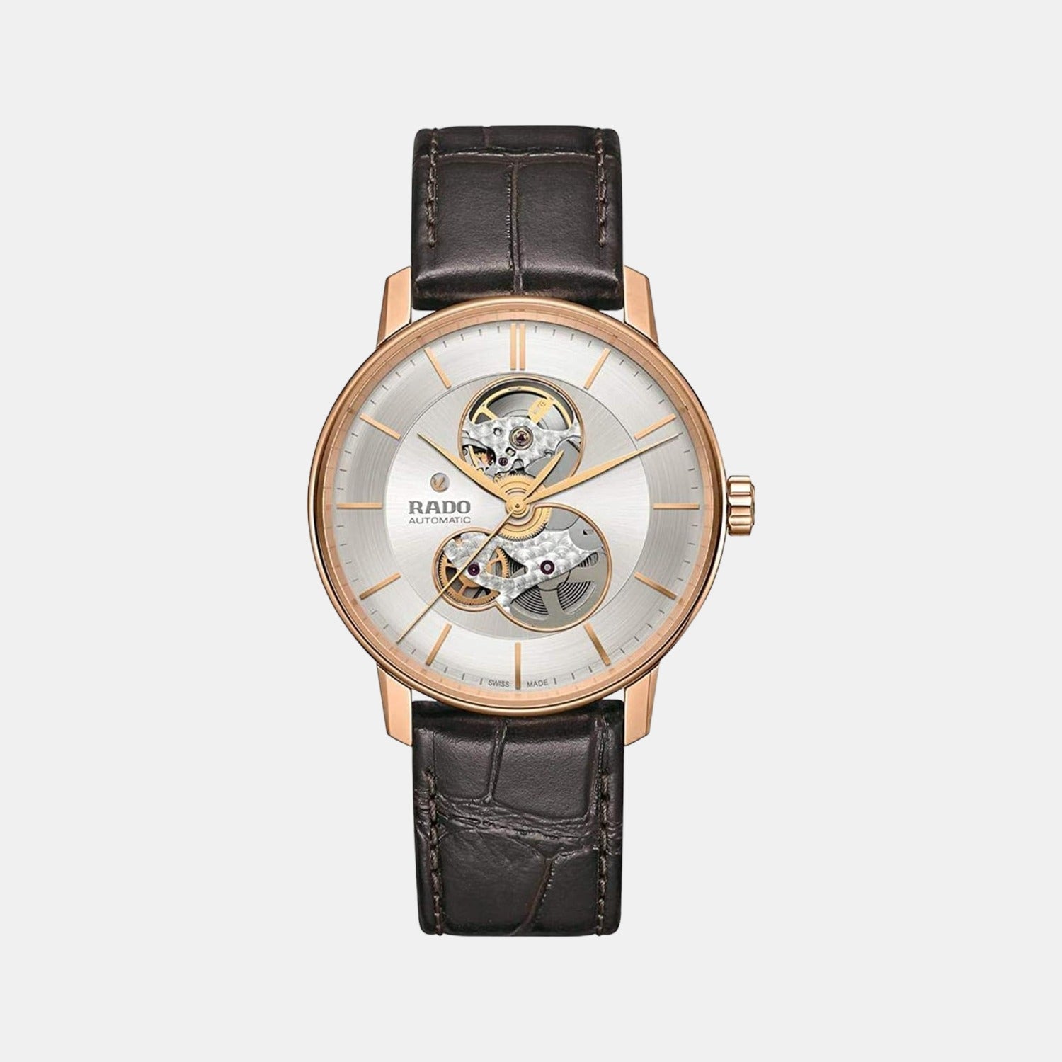 Coupole Men Automatic White Dial Analog Leather Watch R22895025