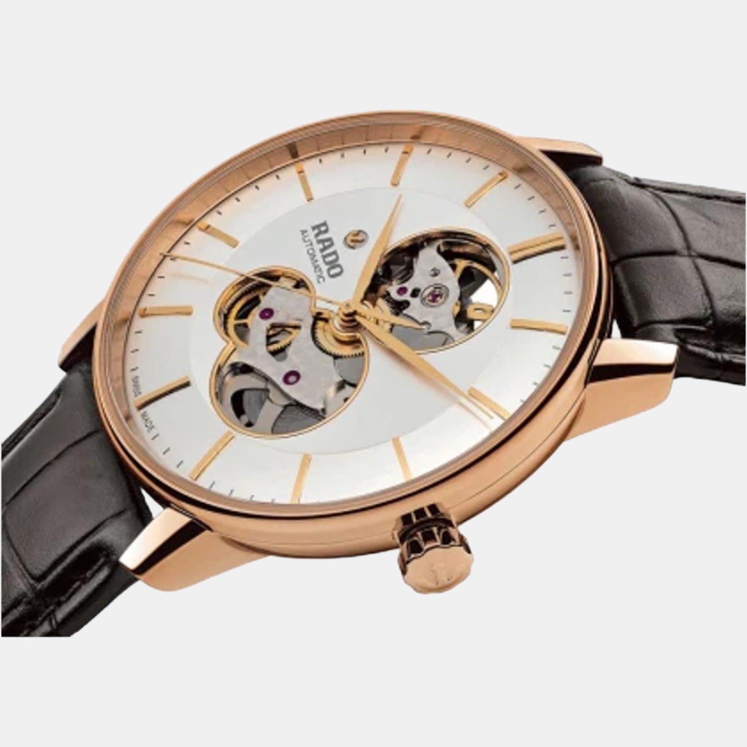 Coupole Men Automatic White Dial Analog Leather Watch R22895025