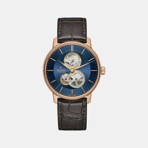 Coupole Men Automatic Blue Dial Analog Leather Watch R22895215
