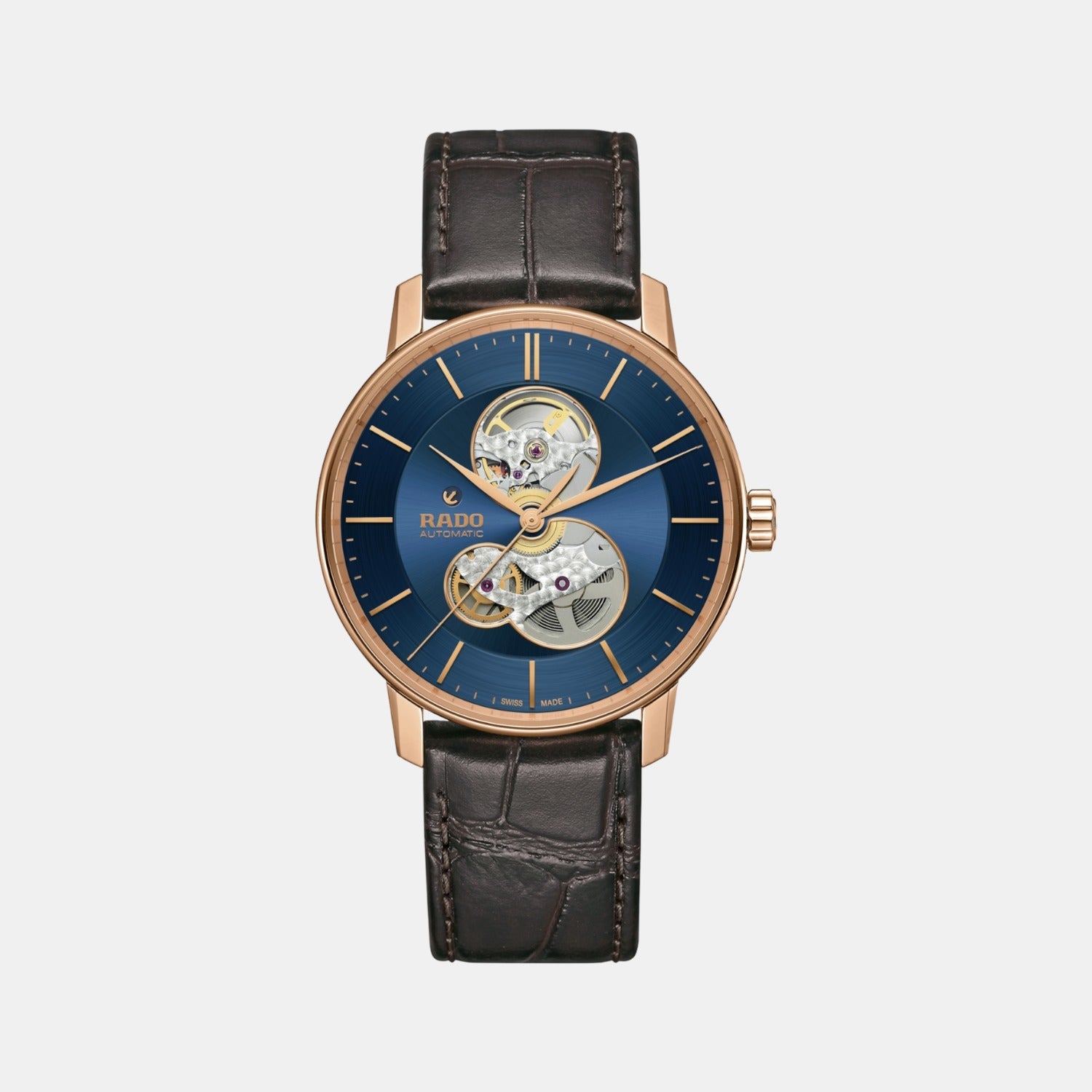 Coupole Men Automatic Blue Dial Analog Leather Watch R22895215