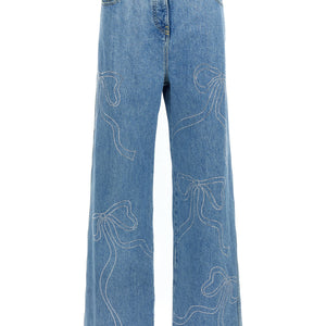 Mach & Mach Crystal Ribbon Hot Fix Jeans