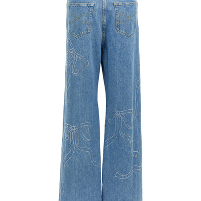 Mach & Mach Crystal Ribbon Hot Fix Jeans