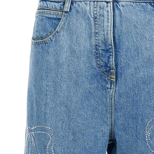 Mach & Mach Crystal Ribbon Hot Fix Jeans