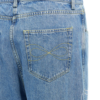 Mach & Mach Crystal Ribbon Hot Fix Jeans