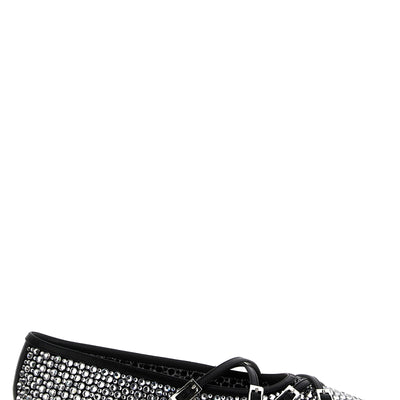 Mach & Mach Crystal Net Ballet Flats