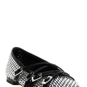 Mach & Mach Crystal Net Ballet Flats