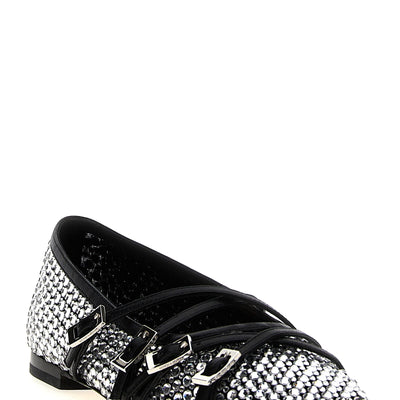 Mach & Mach Crystal Net Ballet Flats