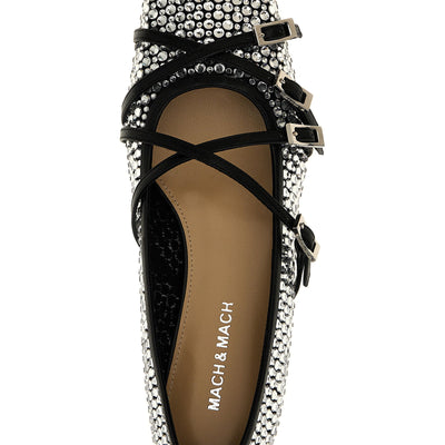 Mach & Mach Crystal Net Ballet Flats