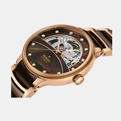 Centrix Unisex Automatic Brown Mother Of Pearl Dial Analog Ceramic Watch R30028902