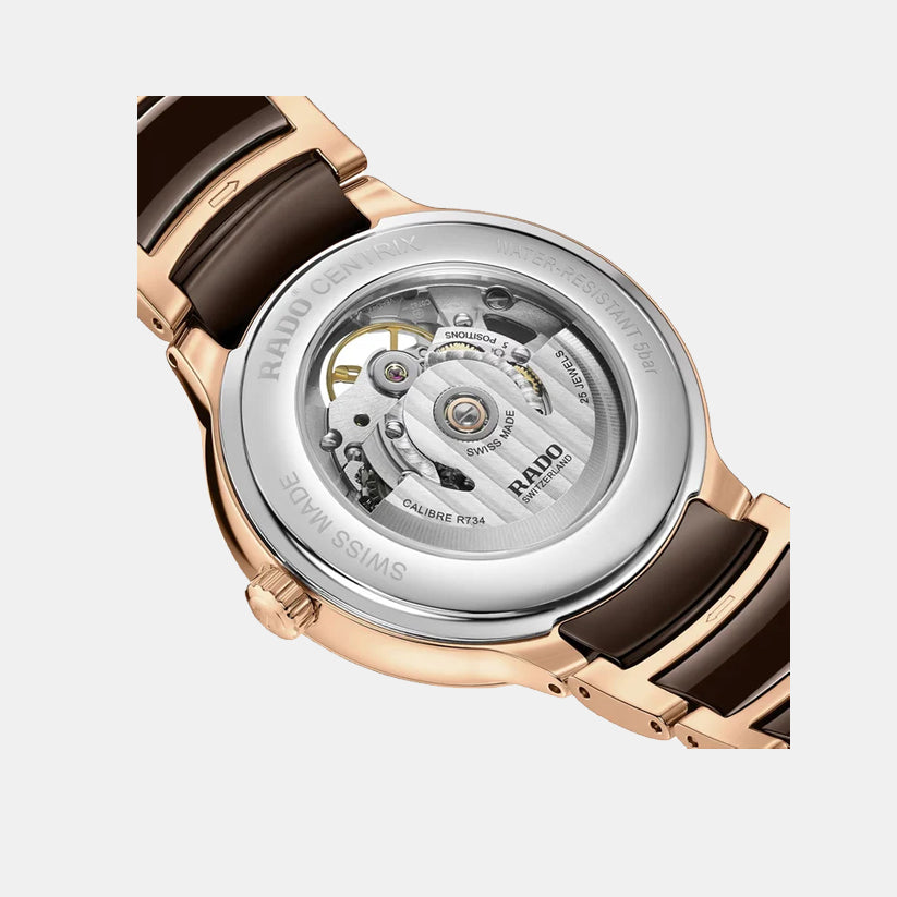 Centrix Unisex Automatic Brown Mother Of Pearl Dial Analog Ceramic Watch R30028902