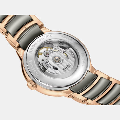 Centrix Unisex Automatic Silver & Rose Gold Dial Analog Ceramic Watch R30028912