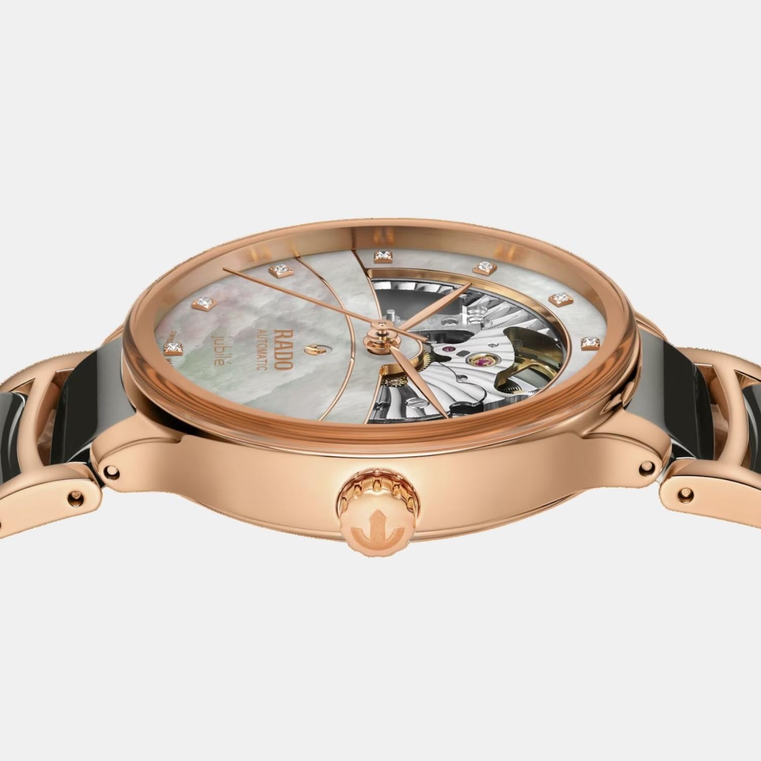 Centrix Women Automatic Silver & Rose Gold Dial Analog Ceramic Watch R30029912
