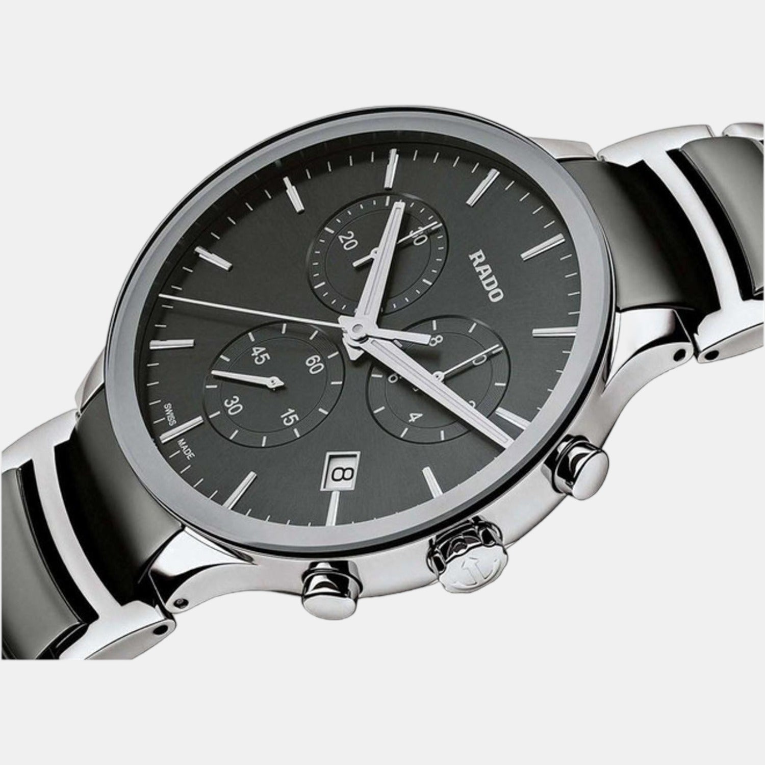 Centrix Men Quartz Grey Dial Chronograph Stainless Steel Watch R30122122