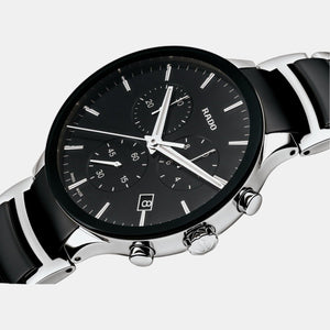 Centrix Men Quartz Black Dial Chronograph Stainless Steel Watch R30130152