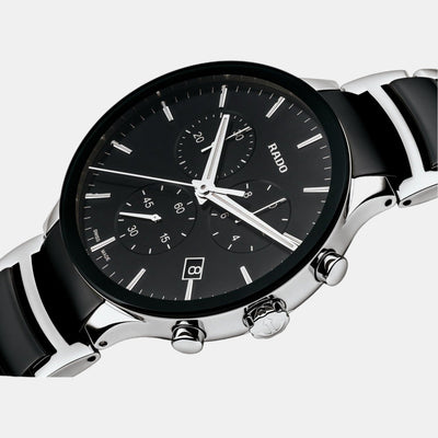 Centrix Men Quartz Black Dial Chronograph Stainless Steel Watch R30130152