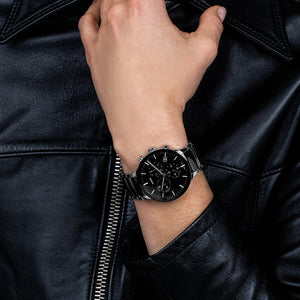 Centrix Men Quartz Black Dial Chronograph Stainless Steel Watch R30130152