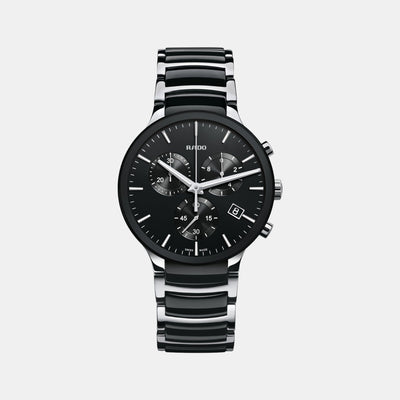 Centrix Men Quartz Black Dial Chronograph Stainless Steel Watch R30130152