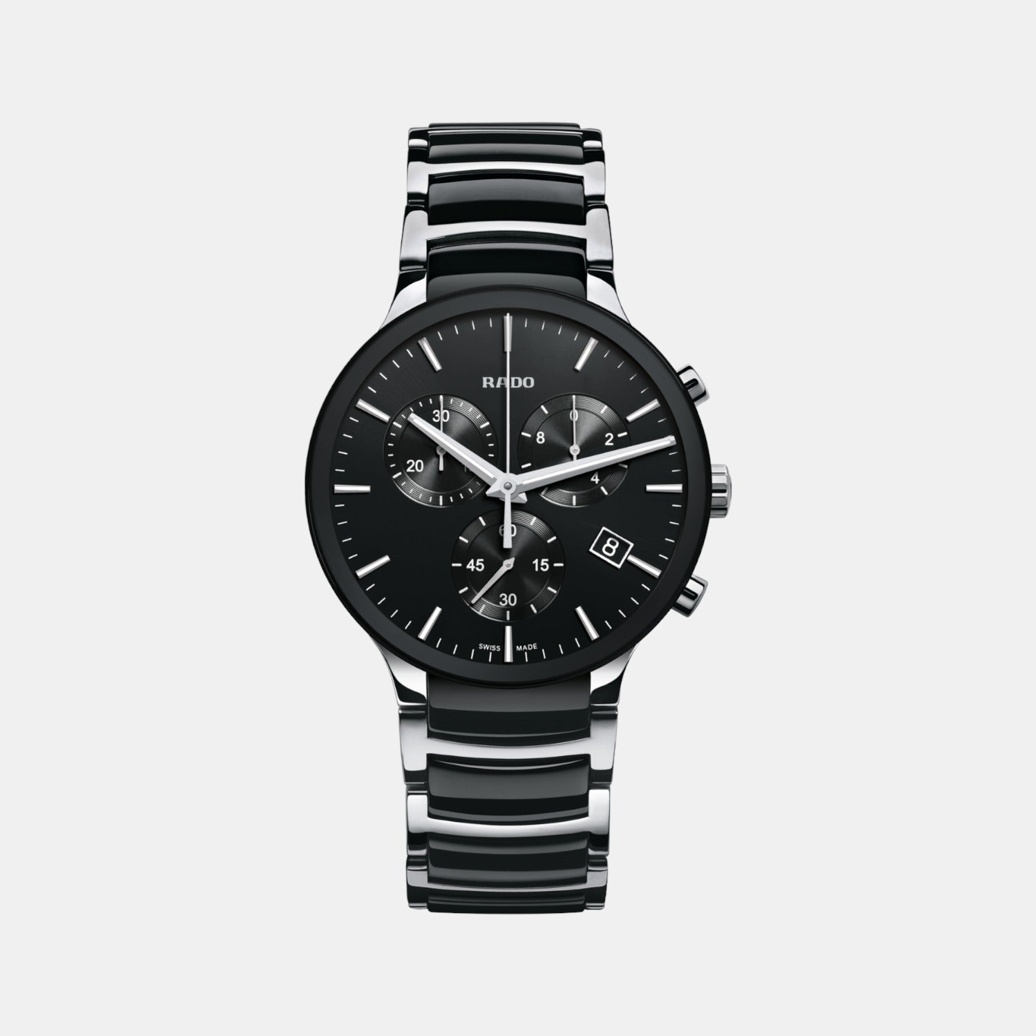 Centrix Men Quartz Black Dial Chronograph Stainless Steel Watch R30130152