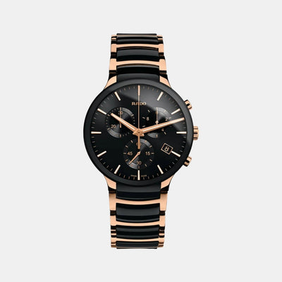 Centrix Men Quartz Black Dial Chronograph Stainless Steel Watch R30187172