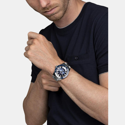 Captain Cook Men Automatic Blue Dial Analog Stainless Steel Watch R32105203