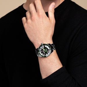 Captain Cook Men Automatic Green Dial Analog Stainless Steel Watch R32105313