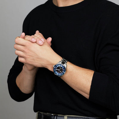 Captain Cook Men Automatic Blue Dial Analog Ceramic Watch R32128202