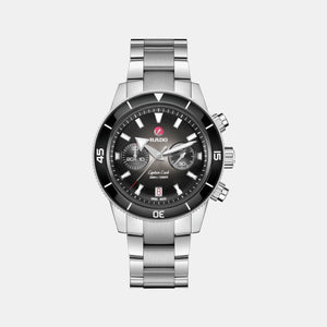 Captain Cook Men Automatic Black Dial Chronograph Stainless Steel Watch R32145158