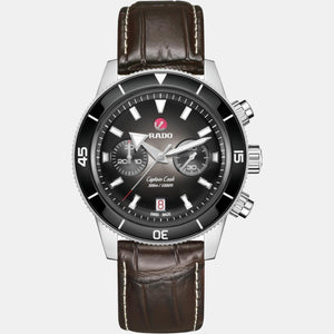 Captain Cook Men Automatic Black Dial Chronograph Stainless Steel Watch R32145158